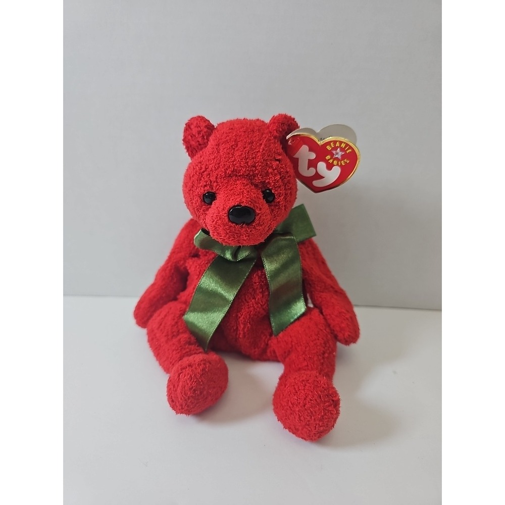 RARE Ty Beanie Baby - MISTLETOE the Bear‎ MWMTs Plush Stuffed Animal Toy Errors